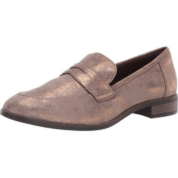 Clarks Shoes - Clarks Womens Trish Rose Loafer Copper Metal NEW Closed Toe NEW Size 7.5 W